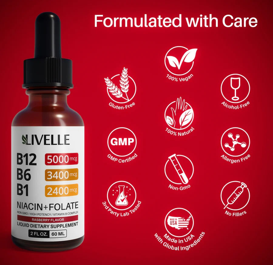 Vitamin B12 Raspberry Liquid Supplement